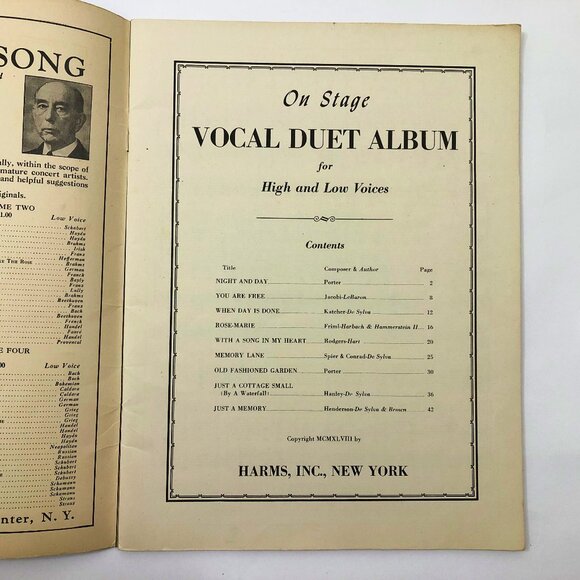 Vintage Music Song Books Set of 2 Victor Herbert Song Book & On Stage Vocal Duet - Picture 5 of 6